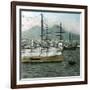 Naples (Italy), the Port and Vesuvius-Leon, Levy et Fils-Framed Photographic Print