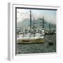 Naples (Italy), the Port and Vesuvius-Leon, Levy et Fils-Framed Photographic Print