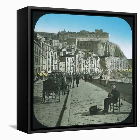 Naples (Italy), the Port of Santa Lucia, Circa 1890-Leon, Levy et Fils-Framed Stretched Canvas