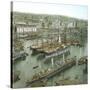 Naples (Italy), the Port Seen from the Lighthouse-Leon, Levy et Fils-Stretched Canvas