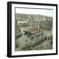 Naples (Italy), the Port Seen from the Lighthouse-Leon, Levy et Fils-Framed Photographic Print