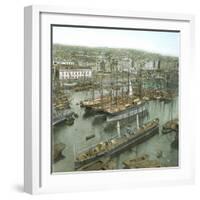 Naples (Italy), the Port Seen from the Lighthouse-Leon, Levy et Fils-Framed Photographic Print