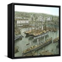 Naples (Italy), the Port Seen from the Lighthouse-Leon, Levy et Fils-Framed Stretched Canvas