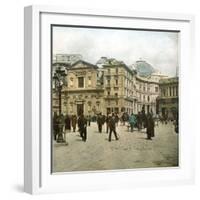 Naples (Italy), the Square and Saint Ferdinand's Church-Leon, Levy et Fils-Framed Photographic Print