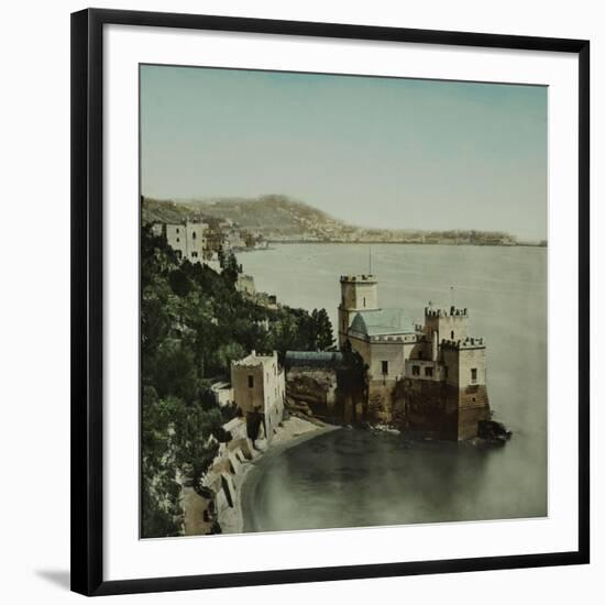 Naples (Italy), the Villa Rocca Mathilda in the Bay, Circa 1860-Leon, Levy et Fils-Framed Photographic Print