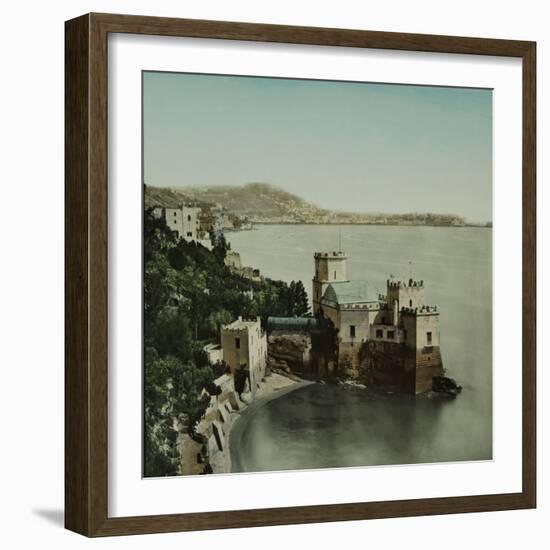 Naples (Italy), the Villa Rocca Mathilda in the Bay, Circa 1860-Leon, Levy et Fils-Framed Photographic Print