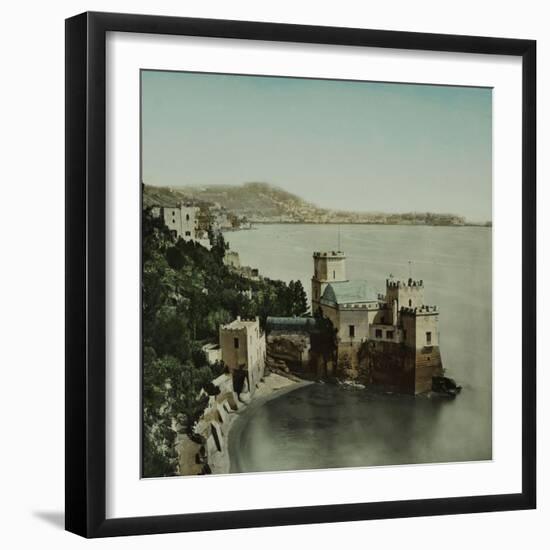 Naples (Italy), the Villa Rocca Mathilda in the Bay, Circa 1860-Leon, Levy et Fils-Framed Photographic Print