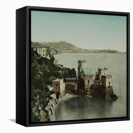 Naples (Italy), the Villa Rocca Mathilda in the Bay, Circa 1860-Leon, Levy et Fils-Framed Stretched Canvas