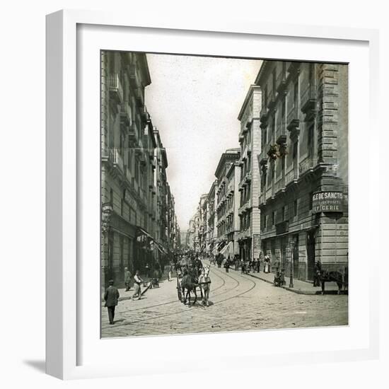 Naples (Italy), Via Del Duomo-Leon, Levy et Fils-Framed Photographic Print