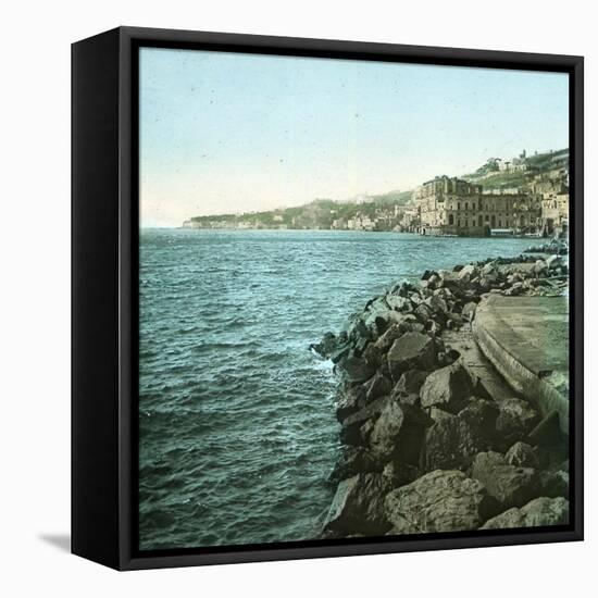 Naples (Italy), View of the Posillipo-Leon, Levy et Fils-Framed Stretched Canvas