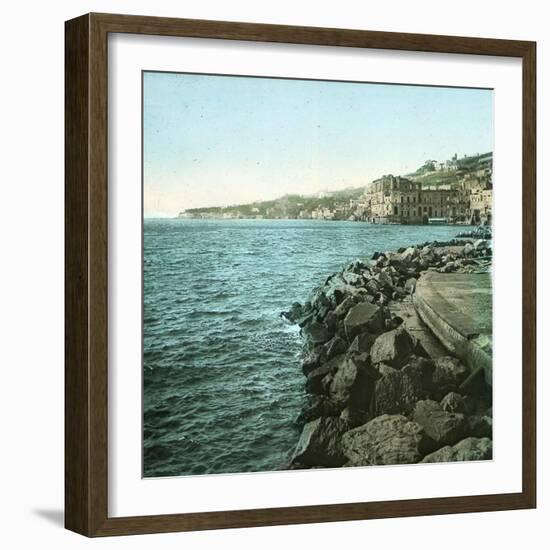 Naples (Italy), View of the Posillipo-Leon, Levy et Fils-Framed Photographic Print