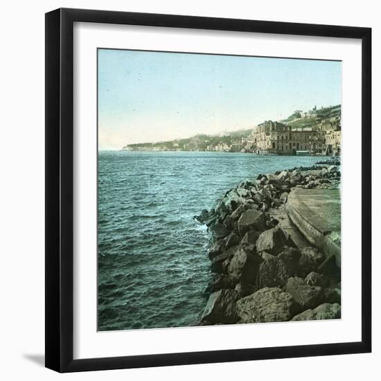 Naples (Italy), View of the Posillipo-Leon, Levy et Fils-Framed Photographic Print