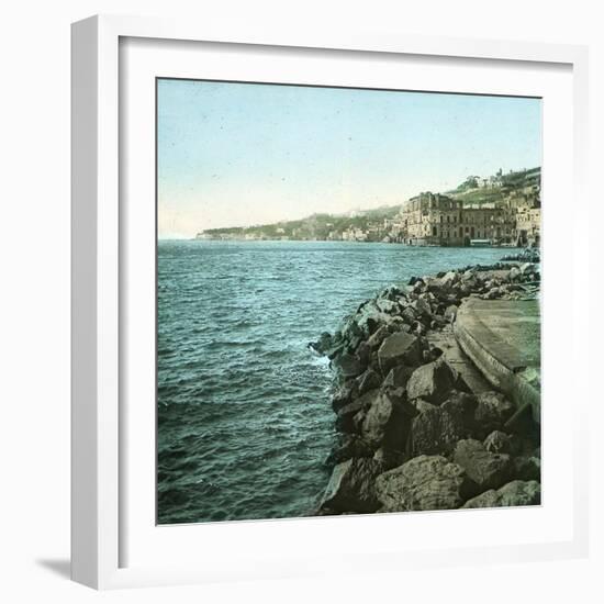 Naples (Italy), View of the Posillipo-Leon, Levy et Fils-Framed Photographic Print