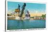 Naples, Maine, View of Sebago Lake, Drawbridge, and a Steamer-Lantern Press-Stretched Canvas