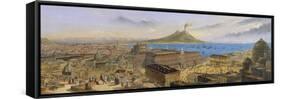 Naples, Panoramic View with Piazza Del Plebiscito in Foreground-null-Framed Stretched Canvas