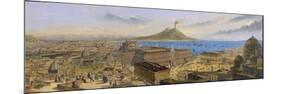 Naples, Panoramic View with Piazza Del Plebiscito in Foreground-null-Mounted Premium Giclee Print