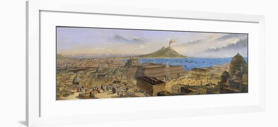 Naples, Panoramic View with Piazza Del Plebiscito in Foreground-null-Framed Giclee Print