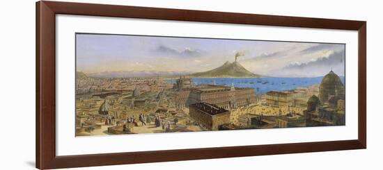 Naples, Panoramic View with Piazza Del Plebiscito in Foreground-null-Framed Giclee Print