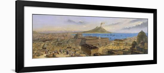 Naples, Panoramic View with Piazza Del Plebiscito in Foreground-null-Framed Giclee Print