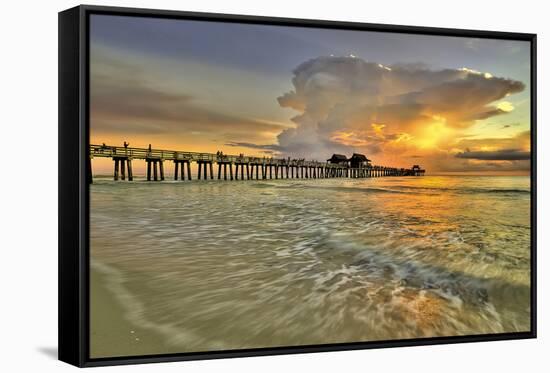 Naples Pier 2-Dennis Goodman-Framed Stretched Canvas