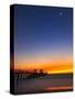 Naples Pier at Sunset with Crescent Moon, Jupiter and Venus-Frances Gallogly-Stretched Canvas