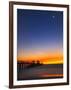 Naples Pier at Sunset with Crescent Moon, Jupiter and Venus-Frances Gallogly-Framed Photographic Print