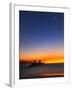 Naples Pier at Sunset with Crescent Moon, Jupiter and Venus-Frances Gallogly-Framed Photographic Print