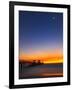 Naples Pier at Sunset with Crescent Moon, Jupiter and Venus-Frances Gallogly-Framed Photographic Print