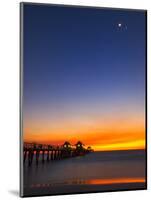 Naples Pier at Sunset with Crescent Moon, Jupiter and Venus-Frances Gallogly-Mounted Photographic Print