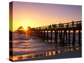 Naples Pier Sunset, Naples, Florida, USA-Rob Tilley-Stretched Canvas