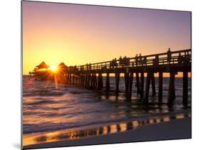 Naples Pier Sunset, Naples, Florida, USA-Rob Tilley-Mounted Photographic Print