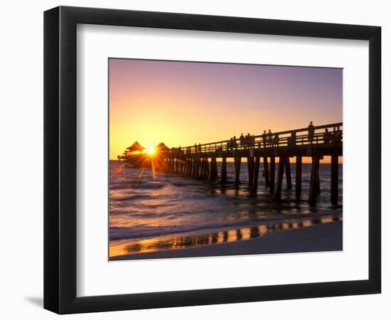 Naples Pier Sunset, Naples, Florida, USA-Rob Tilley-Framed Photographic Print
