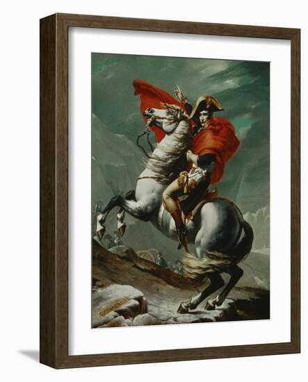 Napoleon (1769-1821) Crossing the Saint Bernhard Pass, 1801/2-Jacques-Louis David-Framed Giclee Print