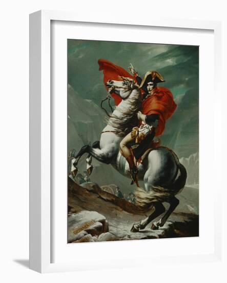 Napoleon (1769-1821) Crossing the Saint Bernhard Pass, 1801/2-Jacques-Louis David-Framed Giclee Print