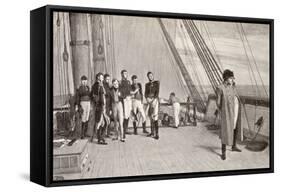 Napoleon (1769-1821) on Board the Bellerophon-English School-Framed Stretched Canvas