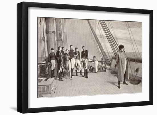 Napoleon (1769-1821) on Board the Bellerophon-English School-Framed Giclee Print