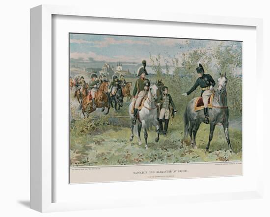 Napoleon and Alexander at Erfurt-Felicien Baron De Myrbach-rheinfeld-Framed Giclee Print