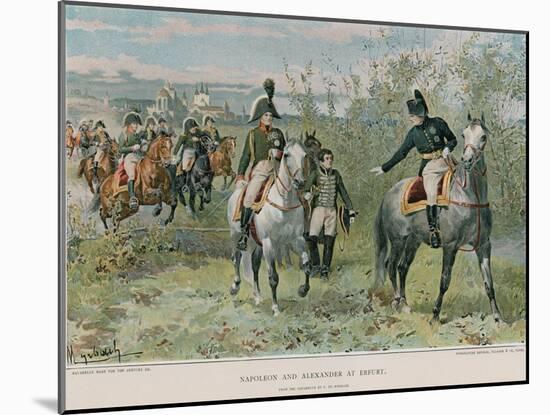 Napoleon and Alexander at Erfurt-Felicien Baron De Myrbach-rheinfeld-Mounted Giclee Print