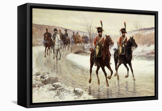 Napoleon and his Escort-Jan Chelminski-Framed Stretched Canvas
