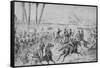 Napoleon and His Men Fighting at the Pyramids-null-Framed Stretched Canvas