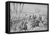 Napoleon and His Men Fighting at the Pyramids-null-Framed Stretched Canvas