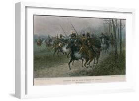 Napoleon and His Staff Surprised by Cossacks-null-Framed Giclee Print