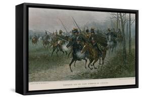 Napoleon and His Staff Surprised by Cossacks-null-Framed Stretched Canvas