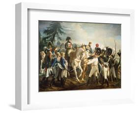 Napoleon and the Bavarian and Wurttemberg Troops in Abensberg, 20th April 1809-Jean Baptiste Debret-Framed Giclee Print