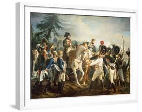 Napoleon and the Bavarian and Wurttemberg Troops in Abensberg, 20th April 1809-Jean Baptiste Debret-Framed Giclee Print