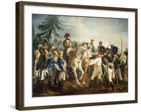 Napoleon and the Bavarian and Wurttemberg Troops in Abensberg, 20th April 1809-Jean Baptiste Debret-Framed Giclee Print