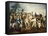 Napoleon and the Bavarian and Wurttemberg Troops in Abensberg, 20th April 1809-Jean Baptiste Debret-Framed Stretched Canvas