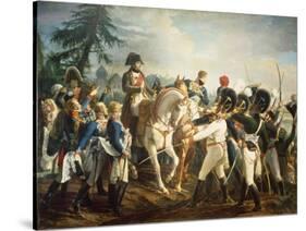 Napoleon and the Bavarian and Wurttemberg Troops in Abensberg, 20th April 1809-Jean Baptiste Debret-Stretched Canvas