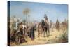 Napoleon Arriving at an Egyptian Oasis-Robert Alexander Hillingford-Stretched Canvas