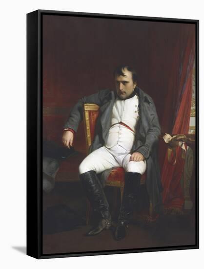 Napoleon at Fontainebleau During the First Abdication - April 1814-Paul Delaroche-Framed Stretched Canvas